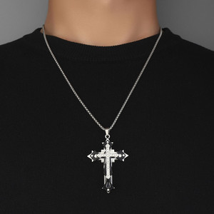 Collane <span class=keywords><strong>con</strong></span> Ciondolo a Croce di Gesù Antiche per Uomo, Stile Hip-hop e Street, Accessori di Gioielleria Maschile - Product Image 3
