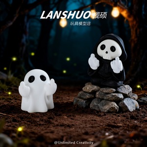 Muñecos de resina de Halloween, figuras de dibujos animados para decoración del hogar, adornos de escritorio, accesorios DIY, estilo único, uso en interiores - Product Image 5