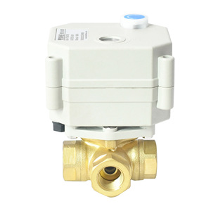 Vanne à boisseau sphérique électrique Tonghe DN15 filetée 3 voies en bronze pour le contrôle de l'eau et de l'air - Product Image 1