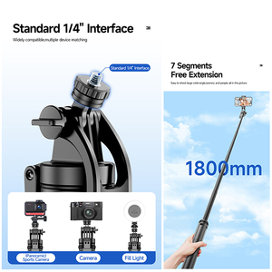 CYKE C18 Asta Selfie Regolabile in Angolazione 1800mm con Supporto a Quattro Gambe e Impugnatura con Rotazione Manuale a 360 Gradi, Interfaccia con Vite da 1/4 - Product Image 2