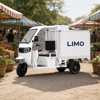 Tricycle de livraison réfrigéré de 1,5 m avec unité de réfrigération intégrée au toit pour le marché communautaire, capacité de 1500 L