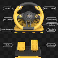 Nouveau 180 Angles de braquage Poignée en caoutchouc Conception ergonomique Force motrice Racing Volant de jeu pour PC