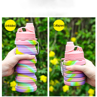 Bouteille d'eau pliable en silicone la plus vendue Bouteilles d'eau pliables sans BPA pour le voyage