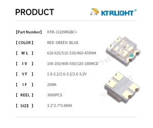 KTRLIGHT Full Colorsmd RGB SMD LED 0.2W 3V 1209 rosso verde blu diodo SMD LED - Product Image 5