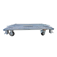 Cage de stockage en treillis métallique pour entrepôt industriel, conteneur métallique en acier pour le transport en vrac, conception pliable avec roues, palette de stockage en vrac pour atelier