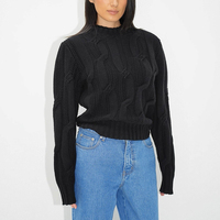 Fabricant de tricots ODM OEM – Pull en laine torsadée à col rond, thermique, confortable et décontracté pour femme, idéal pour l'hiver
