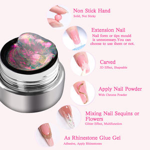 HONEY GIRL Vernis à ongles gel UV LED DIY style français 12 couleurs, non collant, pour extension solide, écologique, végétalien, longue tenue - Product Image 6