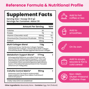 LIFEWORTH Burn Collagen Powder ODM, Mezcla de 4 Tipos de Colágeno, Ácido Hialurónico, Cromo, Sin OMG, Sin Gluten, 30 Porciones - Product Image 3