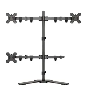 KALOC DW240-T 4 Monitor Computer Game Full Motion Tv Vesa Monitor Arm Wall Mount Stand Bracket For 17-27 Inch Max Load 9kg