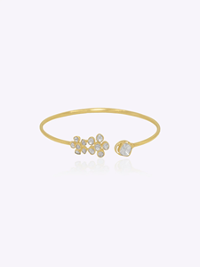 <b>Blush</b> Vine Bangle Elegant Floral Inspired Luxury Handcrafted Designer Statement Bracelet Soft <b>Blush</b> Tone 14K Gold Party Fashion - Product Image 1