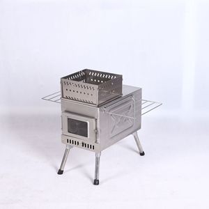 Picknick-kampeertent met roestvrijstalen saunaoven, huishoudelijke opvouwbare draagbare houtkachel - Product Image 1