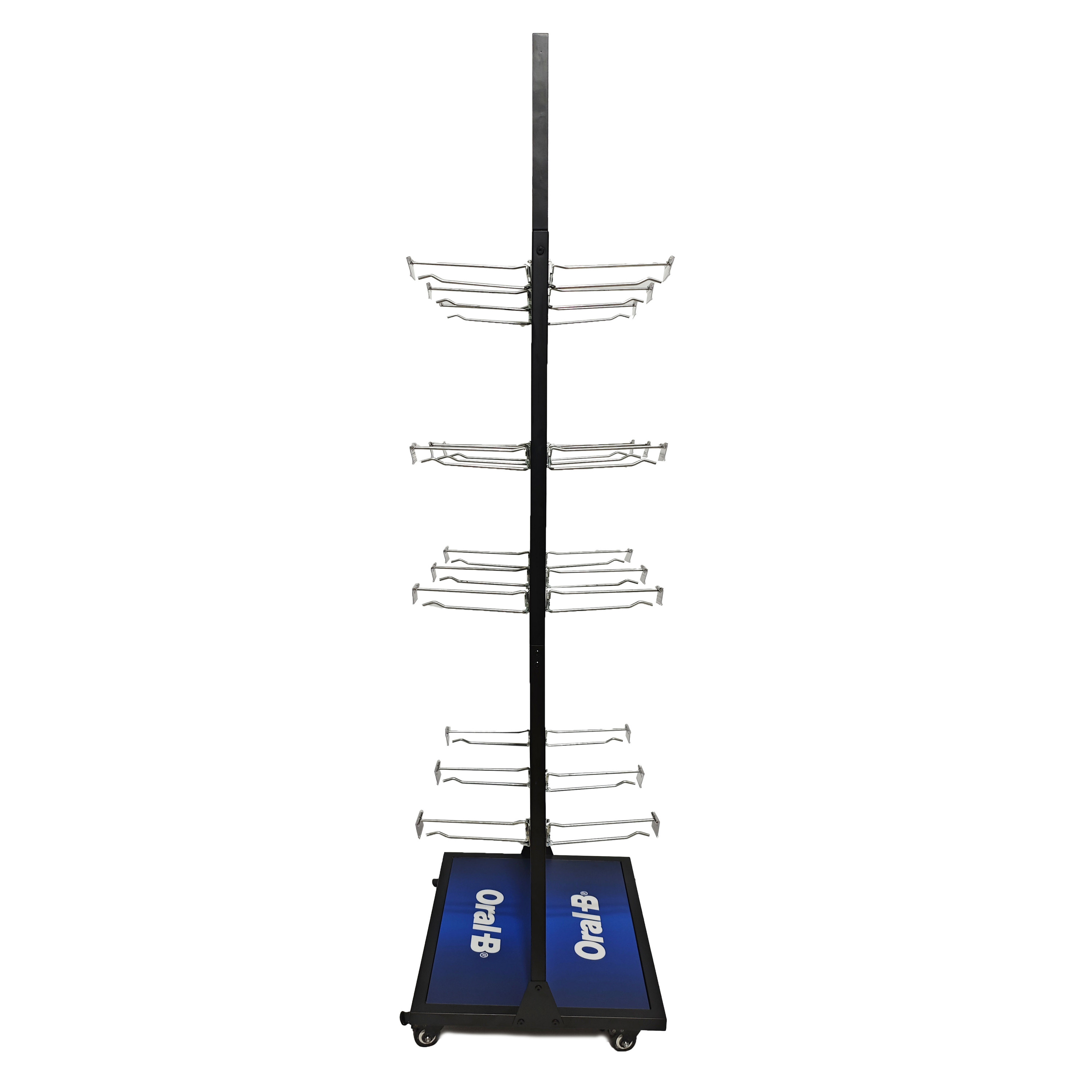 Electronic Toothbrush Display Stand Black Double Sided Pegs Board Display Racks Floor Stand Metal Shelf with Hooks — view 6