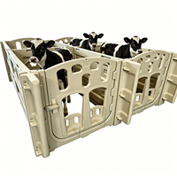 Enclos d'élevage de veaux en plastique pour l'intérieur, boxes de calfeutrage, abris en acier pour veaux, équipement d'élevage agricole avec ventilateur