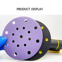 Disque de papier abrasif rond en céramique SABER, taille personnalisée, 3 pouces, 775C, film violet, pour le polissage de la voiture et du bois