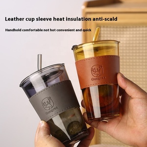 Bottiglia d'<span class=keywords><strong>Acqua</strong></span> <span class=keywords><strong>in</strong></span> <span class=keywords><strong>Vetro</strong></span> Lakuna dal Design Moderno, 450ml, Resistente alle Alte Temperature, Grigio/Marrone, Logo Personalizzabile, con Cannuccia, per Uso Domestico - Product Image 5