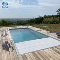 Couverture de piscine automatique en polycarbonate Water Crown PC, sur mesure, durable, résistante aux UV