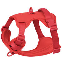 Harnais tactique de luxe pour chien en néoprène avec couche d'air, fonction de sécurité détachable, coton spatial, anneau en D coloré et réglable