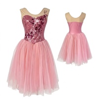 Robe de tutu de ballet sans manches avec corsage à sequins et jupe en tulle moelleux pour concours de ballet, spectacle de danse, OEM ODM