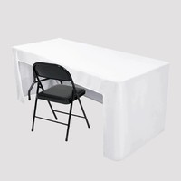 Nappes ajustées à dos ouvert de 6 pieds, noires, pour tables rectangulaires de 6 pieds