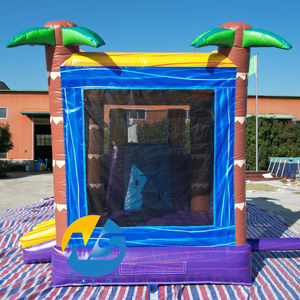 Château gonflable aquatique Jungle Palm Tree Water Moonjumps avec toboggan aquatique et <span class=keywords><strong>piscine</strong></span> pour <span class=keywords><strong>location</strong></span> commerciale et événements - Product Image 4