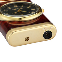 Allume-cigare LC-181 multifonctionnel haut de gamme briquet gonflable en métal coupe-vent avec horloge pour cadeaux de cigarettes