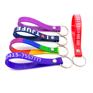 Biểu tượng tùy chỉnh <span class=keywords><strong>Silicone</strong></span> dây đeo cổ tay <span class=keywords><strong>Keychain</strong></span> Tùy chỉnh cao su bền silicon vòng chìa khóa chủ Keyring - Product Image 2
