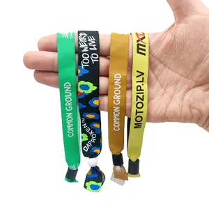 Cheap Event Fabric Wristband hand band with plastic barrel Lock