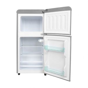 102L 3.6 pieds cubes usine professionnelle Mini Bar <span class=keywords><strong>Vintage</strong></span> 220V 50Hz congélateur supérieur Double <span class=keywords><strong>porte</strong></span> Mini réfrigérateur rétro - Product Image 3