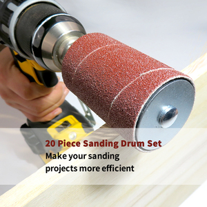 20PCS 80 #120 # Grit Red Sanding Band Set Kit <span class=keywords><strong>de</strong></span> manchons <span class=keywords><strong>de</strong></span> tambour <span class=keywords><strong>de</strong></span> ponçage Mandrins à sable pour perceuse à colonne <span class=keywords><strong>Ponceuse</strong></span> Polissage Bois Métal - Product Image 4