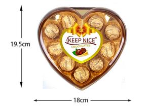 Vente en gros de snacks en vrac : 12 boules de gaufrettes au chocolat noir enrobées de feuille d'or, fourrées aux noisettes, dans une boîte en forme de cœur pour la Saint-Valentin - Product Image 6
