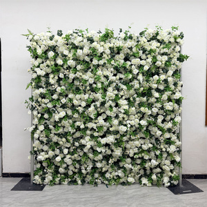 Mur de fleurs artificielles en tissu 8x8 pieds pour décoration de mariage, arrangement d'anniversaire, toile de fond de fête - Product Image 1