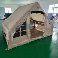 Tente de camping gonflable en tissu durable avec logo personnalisé, tente de camping extérieure imperméable et résistante au vent, tente familiale facile à utiliser