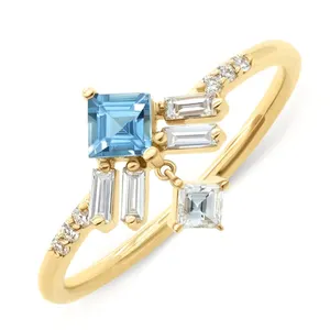 ROXI 925纯银戒指时尚珠宝戒指不规则锆石装饰钻石戒指