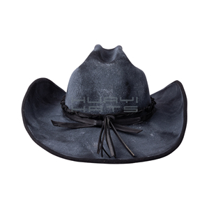 Venta al por mayor hecho a mano azul y negro vaquero 100% sombreros de fieltro de lana sombreros de vaquero vintage - Product Image 4