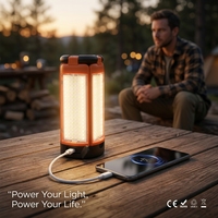 Lampe de camping pliable à quatre feuilles, système d'éclairage modulaire réglable à quatre pales avec télécommande infrarouge sans fil