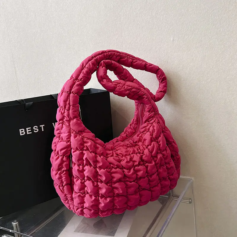 Fashion large capacity women's Puffer bag Bubble Padded tote bag casual single shoulder crossbody Trend pleated cloud bag