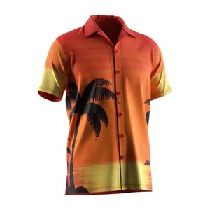 Chemise à fleurs à manches courtes à séchage rapide OEM, chemise hawaïenne originale de haute qualité pour hommes, vêtements de plage - Product Image 2