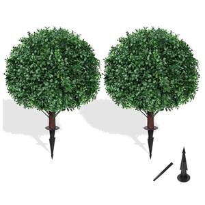 Устойчивое к ультрафиолетовому излучению, 2 упаковки, искусственный самшит, Топиарий, уличные растения, искусственные кусты, переднее крыльцо, пластиковые уличные кусты - Product Image 2