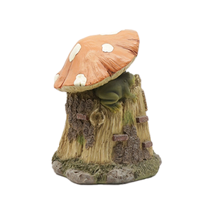 Casa Decorativa de Resina con Forma de Rana y <span class=keywords><strong>Sapo</strong></span>, Escultura con Techo de Hongo para Arte de Jardín y Adorno de Paisaje - Product Image 4