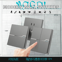 Interruptores de Pared con Panel Táctil, Diseño Nuevo, 1, 2 y 3 Botones, 16A, Estándar Británico, Tomas de Corriente Eléctricas, hasta 240v, Estándar Europeo