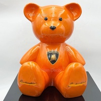Ours en peluche moderne créatif en résine Sculpture seau à peinture haute qualité décoration de la maison personnage de dessin animé Pop Art Statues de luxe