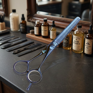 ASAP High Quality Stainless Steel Long Handle 6-Inch <b>Barber</b> Thinning Hair Cutting Scissors Custom Logo Essential Beauty Personal - Product Image 2