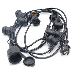 E27 Outdoor Light <b>Strings</b> IP54 Plastic Lamp Body For <b>Garden</b> LED Lighting - Product Image 1
