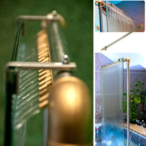 Cortina de agua <span class=keywords><strong>redonda</strong></span> de acero inoxidable de alta calidad, decoración interior o exterior, fuente de forma recta, cascada para hoteles - Product Image 3