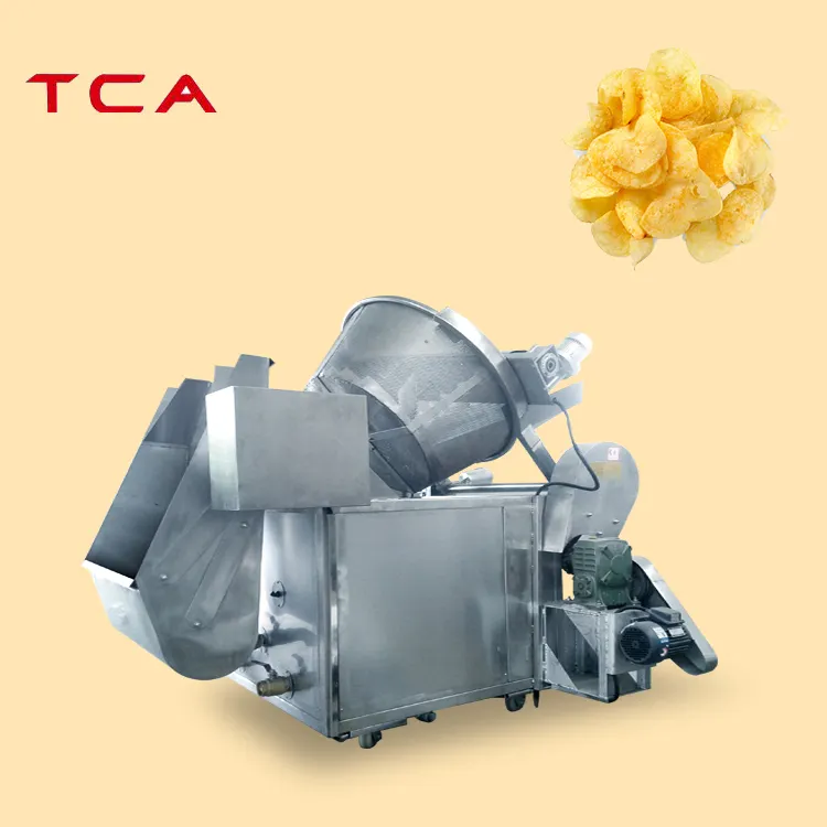 TCA SUS304工業用自動バッチディープフライヤーチップスナックピーナッツエンドウ豆揚げ物機肉揚げ物機