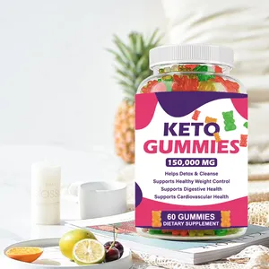 Private Label OEM 60pcs Keto Gummies Weight Loss Fast Slimming Acv Keto Gummies