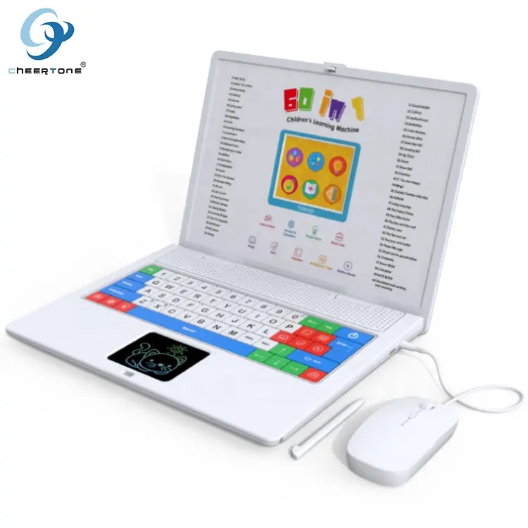 2023 produk laris CT900 mesin pembelajaran Laptop mainan komputer dengan 60 kegiatan mainan pendidikan untuk anak-anak