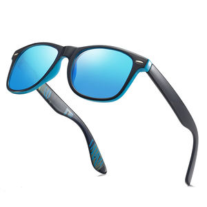 Gafas de Sol Deportivas Polarizadas Cuadradas Azules Clásicas, Lentes TAC, Montura de PC, Gafas de Conducir con Espejo de Moda para Hombre y Mujer - Product Image 1