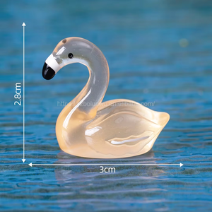 Mikro peyzaj için simüle aydınlık Flamingo süs reçine el sanatları DIY masaüstü kuşlar için Dollhouse balık tankı dekorasyon - Product Image 4