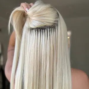 Extensión de trama de pelo de plumas, extensión de pelo sin punta, producto de pelo Remy virgen popular en el mercado coreano